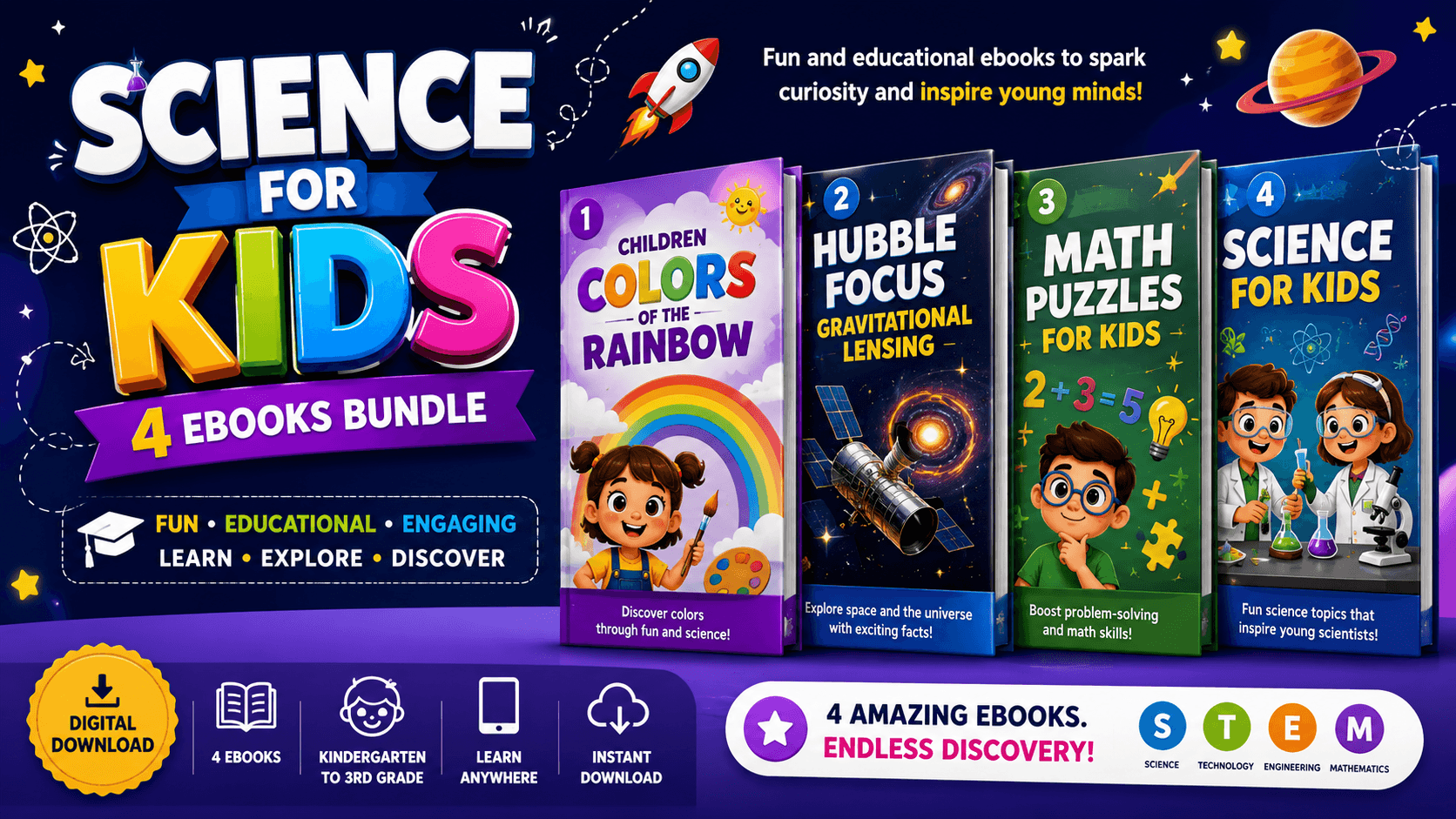 Science for Kids: 4 Educational eBooks Bundle
