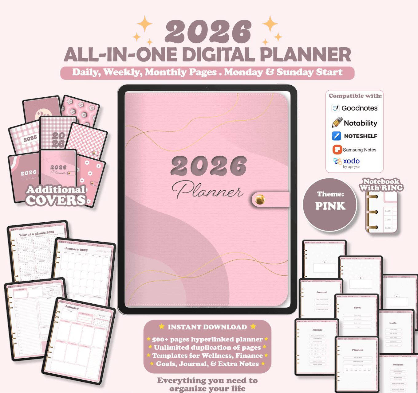 Digital Planner 2026, Dated Digital Planner
